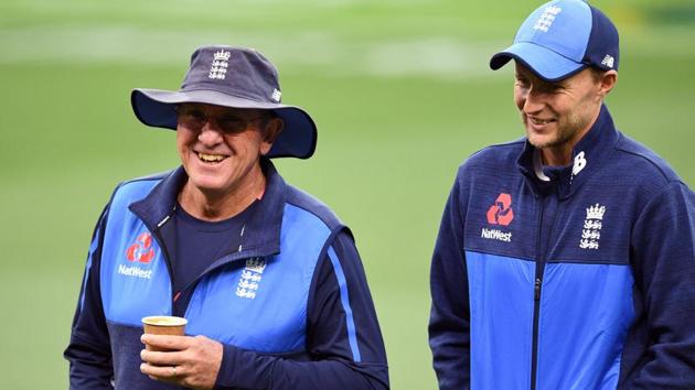 Joe Root and Trevor Bayliss were calm and composed as the team practised under lights. (AFP)