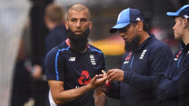 Moeen Ali, who sustained a finger injury in the Brisbane Test, was under close examination. (AFP)