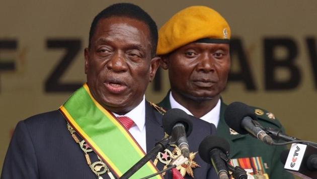 Emmerson Mnangagwa speaks after being sworn in as Zimbabwe's president in Harare, Zimbabwe, November 24, 2017. (REUTERS)
