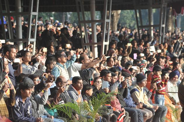 Spectators during the Passing Out Parade of the 133rd course of the National Defence Academy (NDA) in Pune on Thursday. (ht photo) Spectators during the Passing Out Parade of the 133rd course of the National Defence Academy (NDA) in Pune on Thursday. (ht photo)