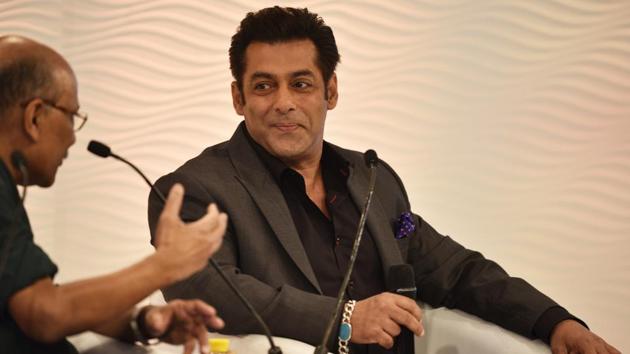 Salman Khan, actor in conversation with Shekhar Gupta, Chairman and Editor-in-Chief of ThePrint, during the 15th Hindustan Times Leadership Summit said, “I think I have lead the most boring life, it’s just that the media fraternity has made it interesting.” (Sanchit Khanna / HT Photo)