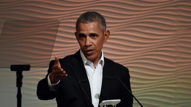 Former US president Barack Obama speaks during his address at the Hindustan Times Leadership Summit in the Indian capital New Delhi on December 1, 2017. (AFP Photo) Former US president Barack Obama speaks during his address at the Hindustan Times Leadership Summit in the Indian capital New Delhi on December 1, 2017. (AFP Photo)