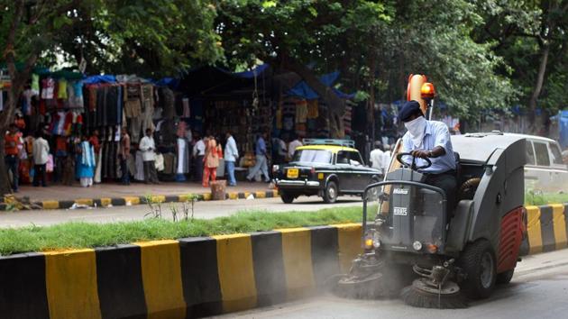 The civic body had recently introduced these machines on roads in certain areas. (Pic for Representation) The civic body had recently introduced these machines on roads in certain areas. (Pic for Representation)