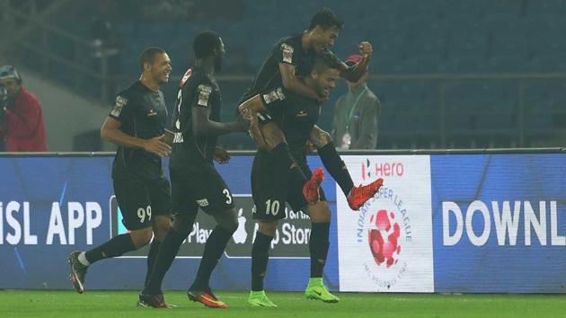 NorthEast United FC defeated Delhi Dynamos in their Indian Super League encounter. (ISL) NorthEast United FC defeated Delhi Dynamos in their Indian Super League encounter. (ISL)