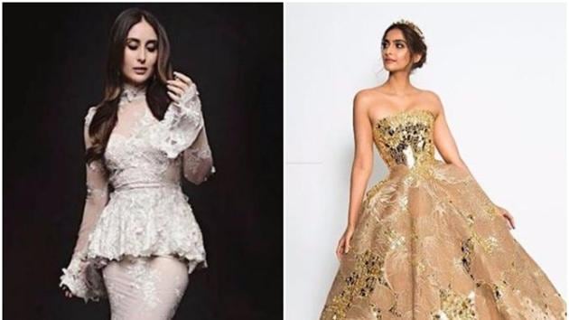 Divas Kareena Kapoor Khan and Sonam Kapoor in white and gold gowns respectively. Divas Kareena Kapoor Khan and Sonam Kapoor in white and gold gowns respectively.