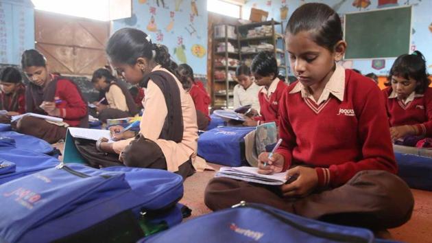 Students at a government school in Alwar that remains open 365 days a year. (HT Photo/Himanshu Vyas) Students at a government school in Alwar that remains open 365 days a year. (HT Photo/Himanshu Vyas)