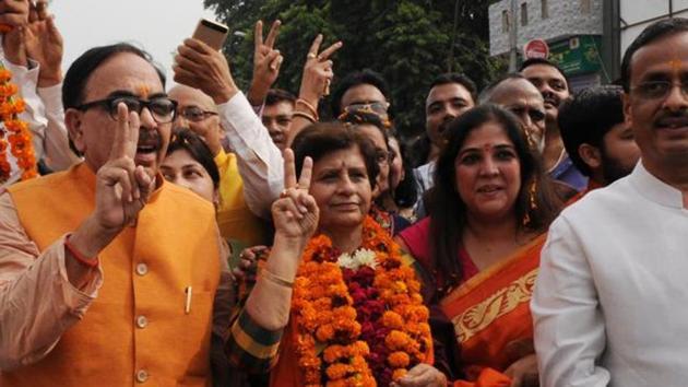 There are high expectations of Sanyukta Bhatia - the winning candidate from the ruling Bharatiya Janata Party. (HT Photo) There are high expectations of Sanyukta Bhatia - the winning candidate from the ruling Bharatiya Janata Party. (HT Photo)