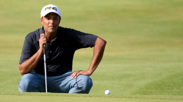 Arjun Atwal on the 18th green during the third round of the Mauritius Open golf tournament at Heritage Golf Club on December 2. (Getty Images) Arjun Atwal on the 18th green during the third round of the Mauritius Open golf tournament at Heritage Golf Club on December 2. (Getty Images)