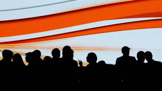 Delegates interact during the Global Entrepreneurship Summit in Hyderabad, Telangana on November 28, 2017. The event — co-hosted by the United States and India and attended by US presidential adviser and daughter Ivanka Trump and Indian Prime Minister Narendra Modi — ran from November 28-30. (AP)