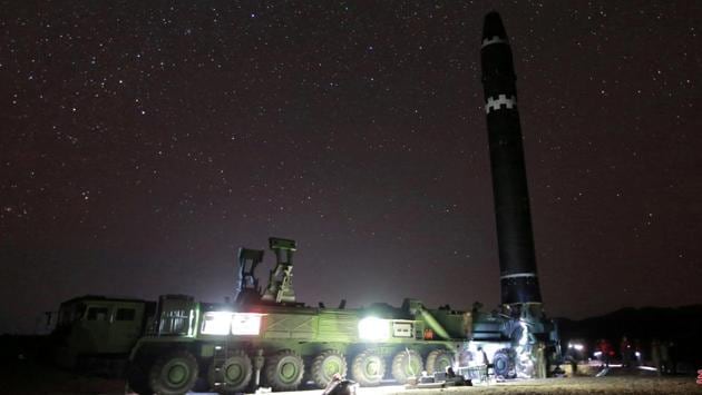 A view of the newly developed intercontinental ballistic rocket Hwasong-15's test that was successfully launched, in this undated photo released by North Korea's Korean Central News Agency (KCNA) November 30, 2017 in Pyongyang, North Korea. (KCNA / REUTERS)