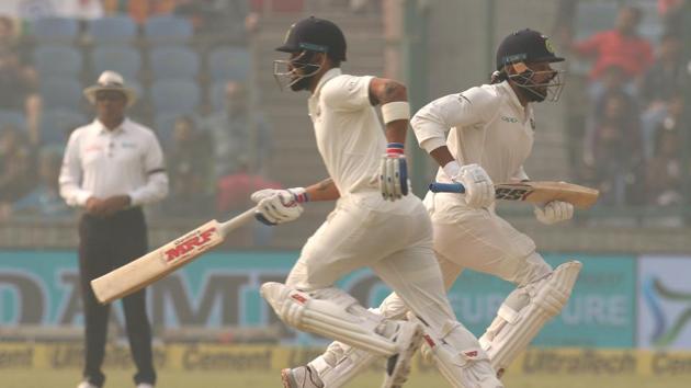 Murali Vijay and Virat Kohli began the rebuilding process as they scored at a consistent rate. (BCCI) Murali Vijay and Virat Kohli began the rebuilding process as they scored at a consistent rate. (BCCI)