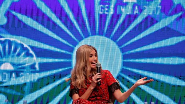Ivanka Trump, daughter of US President Donald Trump, speaks during the Global Entrepreneurship Summit 2017 (GES) in Hyderabad, Telangana on November 29, 2017. (Cathal McNaughton / REUTERS)