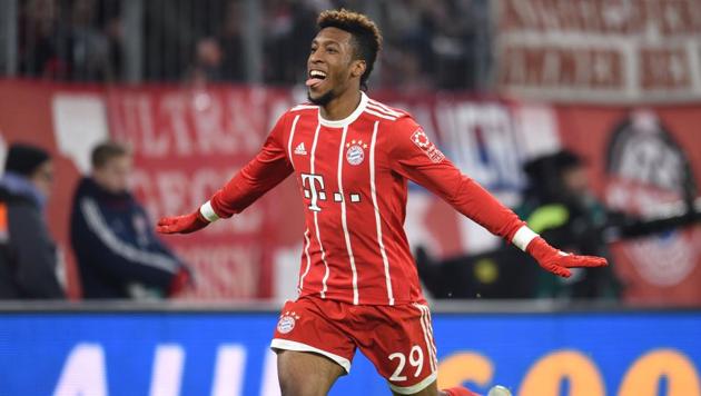 Bayern Munich's Kingsley Coman celebrates after scoring a goal during their Bundesliga match vs Hannover. (AFP) Bayern Munich's Kingsley Coman celebrates after scoring a goal during their Bundesliga match vs Hannover. (AFP)