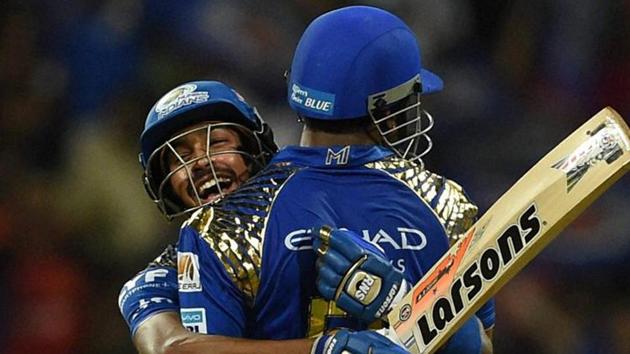 Hardik Pandya and Kieron Pollard have been teammates at Mumbai Indians in the Indian Premier League. (PTI) Hardik Pandya and Kieron Pollard have been teammates at Mumbai Indians in the Indian Premier League. (PTI)
