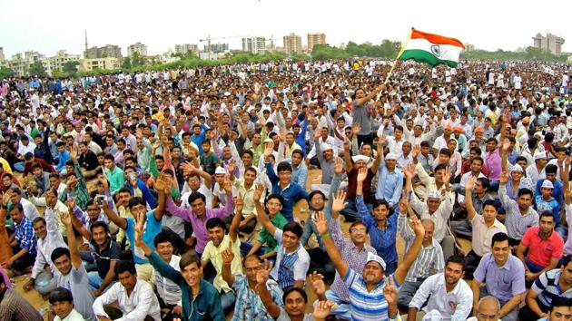 Patidars gather at a rally to press for their demands of reservation, in Ahmedabad. (PTI File Photo) Patidars gather at a rally to press for their demands of reservation, in Ahmedabad. (PTI File Photo)