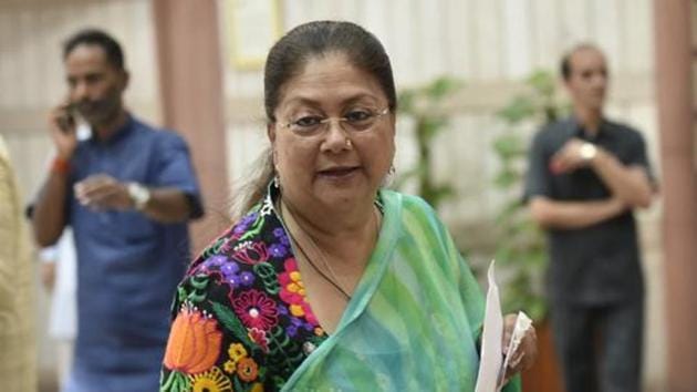Rajasthan chief minister Vasundhara Raje had announced to implement the recommendations of the pay commission before Diwali and had also released a notification, saying that the arrears will be in effect from October 1, 2017. (HT FILE PHOTO.) Rajasthan chief minister Vasundhara Raje had announced to implement the recommendations of the pay commission before Diwali and had also released a notification, saying that the arrears will be in effect from October 1, 2017. (HT FILE PHOTO.)