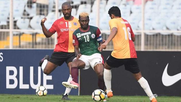 Mohun Bagan defeated East Bengal 1-0 in a hard-fought I-League encounter. (HT Photo) Mohun Bagan defeated East Bengal 1-0 in a hard-fought I-League encounter. (HT Photo)