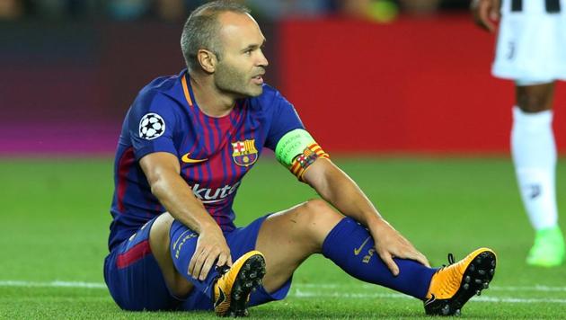 FC Barcelona’s Andres Iniesta suffered a calf injury during the La Liga match against Celta Vigo. (REUTERS) FC Barcelona’s Andres Iniesta suffered a calf injury during the La Liga match against Celta Vigo. (REUTERS)