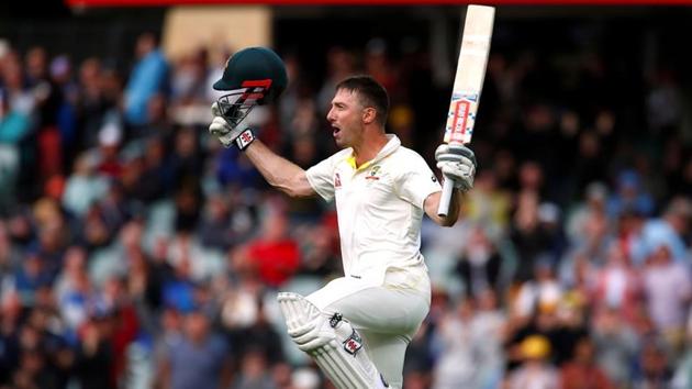 Australia's Shaun Marsh celebrates after reaching his century during the second day of the second Ashes Test match. (REUTERS) Australia's Shaun Marsh celebrates after reaching his century during the second day of the second Ashes Test match. (REUTERS)