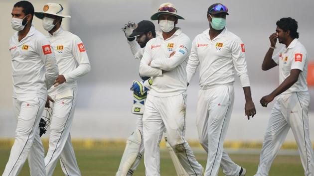 Four Sri Lanka players reportedly vomitted, causing concern in the visitors’ dressing room. (AFP) Four Sri Lanka players reportedly vomitted, causing concern in the visitors’ dressing room. (AFP)