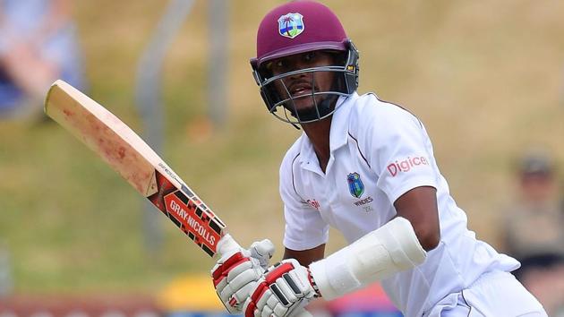Kraigg Brathwaite bats during Day 3 of the first Test cricket match between New Zealand and the West Indies in Wellington. (AFP) Kraigg Brathwaite bats during Day 3 of the first Test cricket match between New Zealand and the West Indies in Wellington. (AFP)