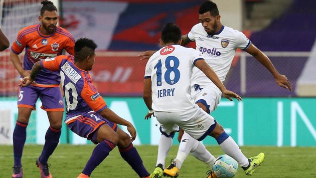 Bikramjit Singh of Chennaiyin FC in action during the Indian Super League encounter. (ISL / SPORTZPICS) 
