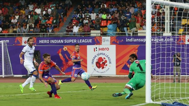 Emiliano Alfaro scored the only goal of the game for Chennaiyin FC. (ISL / SPORTZPICS) 