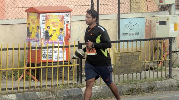 Among Indian runners, Bombay Engineering Group and Centre (BEG) had fielded a large group of runners and as expected, they bagged the top three positions in Indian men’s category. (Ravindra Joshi/HT PHOTO)