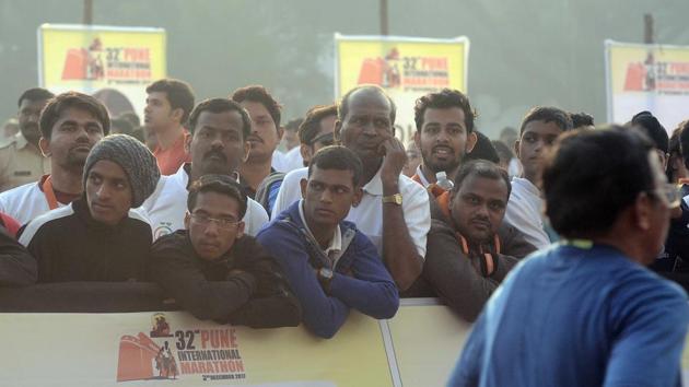 In 2008, the pilot van missed a turn and ended up at a dead end in the Savitribai Phule Pune university. Moreover, 15 athletes from Kenya, Tanzania and Ethiopia who tried to find their own way through the confusing route markings, were disqualified. (Ravindra Joshi/HT PHOTO)