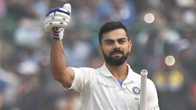 Kohli surpassed Brian Lara in scoring most double centuries (6) as captain. (PTI) Kohli surpassed Brian Lara in scoring most double centuries (6) as captain. (PTI)