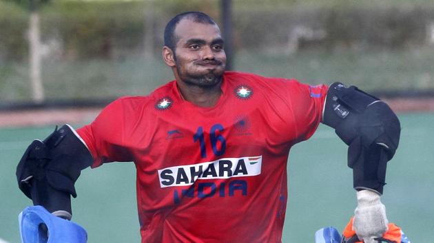Indian men’s hockey team goalkeeper had played in a charity football match in October.(HT file photo)