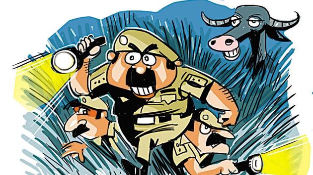 The veteran leader lodged an FIR of theft under IPC Section 379 with Sitapur city kotwali and asked the police to find the stolen buffaloes. (Illustration: Sudhir Shetty) The veteran leader lodged an FIR of theft under IPC Section 379 with Sitapur city kotwali and asked the police to find the stolen buffaloes. (Illustration: Sudhir Shetty)