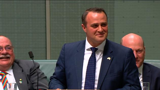 In this TV grab released by Australian Parliament via Seven News, lawmaker Tim Wilson proposes to his partner Ryan Bolger in Parliament in Canberra on December 4, 2017. (AFP) In this TV grab released by Australian Parliament via Seven News, lawmaker Tim Wilson proposes to his partner Ryan Bolger in Parliament in Canberra on December 4, 2017. (AFP)