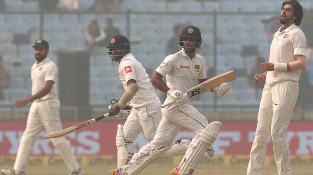 Dinesh Chandimal and Angelo Mathews resumed the day at 131/3 provided solidity to the Sri Lankar innings in the morning. The two put together a fantastic partnership of 181-runs for the fourth wicket. (BCCI) 