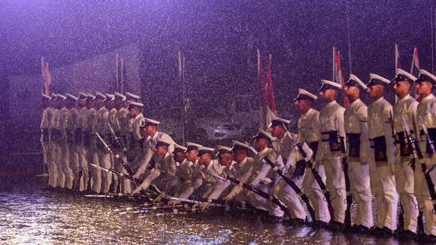 Navy Day is celebrated to commemorate the Navy’s courage during the 1971 Indo-Pakistan war.  (Kunal Patil/HT PHOTO) 