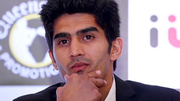 Vijender Singh will defend his WBO Oriental & Asia Pacific Super Middleweight title against Ghana’s Ernest Amuzu in Jaipur on December 23.(AFP) Vijender Singh will defend his WBO Oriental & Asia Pacific Super Middleweight title against Ghana’s Ernest Amuzu in Jaipur on December 23.(AFP)