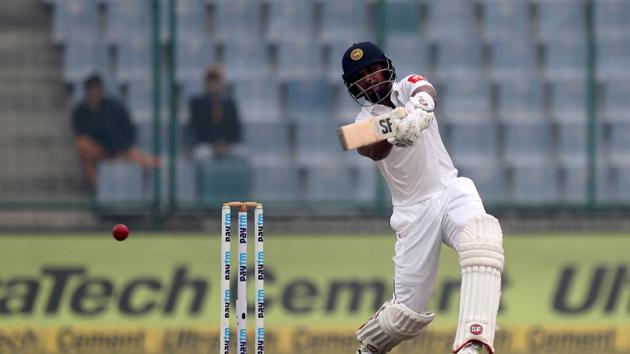 Dinesh Chandimal registered his highest score in Test cricket as he went past his previous highest of 162*, also against India in Galle 2015 on the fourth day of the Kotla Test. (BCCI) 