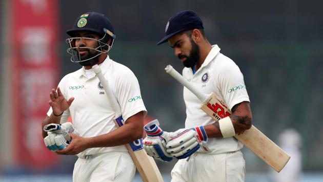 Virat Kohli and Rohit Sharma slammed fifties as India declared on 246/5, setting Sri Lanka a target of 410. (BCCI) 