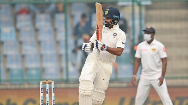 Indian batsman Shikhar Dhawan plays a shot during the fourth day of third Test match between India and Sri Lanka at the Ferozeshah Kotla Cricket Stadium in New Delhi. Dhawan celebrated his 32nd birthday on December 5, 2017. (AFP) Indian batsman Shikhar Dhawan plays a shot during the fourth day of third Test match between India and Sri Lanka at the Ferozeshah Kotla Cricket Stadium in New Delhi. Dhawan celebrated his 32nd birthday on December 5, 2017. (AFP)