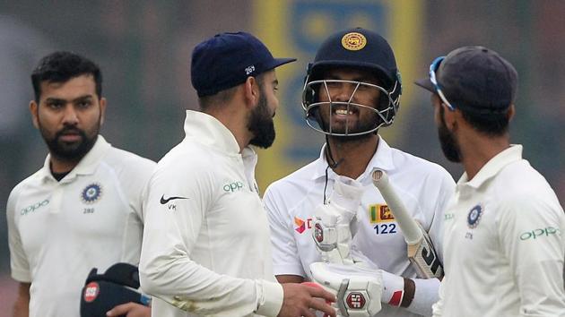 Live streaming of India vs Sri Lanka, 3rd Test, Delhi is available online. India will be eyeing wickets as they seek a 2-0 series win on the final day of the third Test at the Feroz Shah Kotla in New Delhi.(AFP)