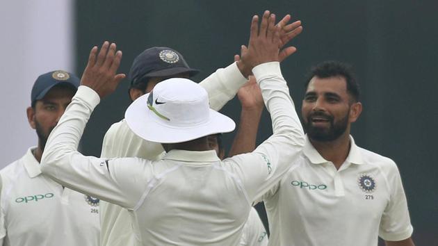 Mohammed Shami picked up the wicket of Sadeera Samarawickrama cheaply as Sri Lanka suffered an early jolt.  (BCCI) 