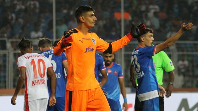 Gurpreet Singh Sandhu of Bengaluru FC was sent off during the Indian Super League game against FC Goa. (ISL) Gurpreet Singh Sandhu of Bengaluru FC was sent off during the Indian Super League game against FC Goa. (ISL)