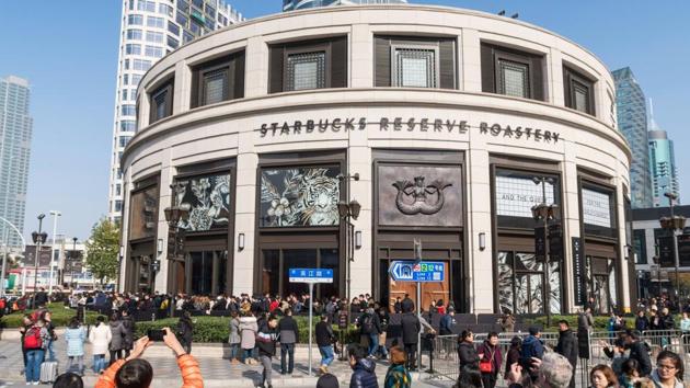 Starbucks opened its largest cafe in the world in Shanghai on December 6. (AFP) Starbucks opened its largest cafe in the world in Shanghai on December 6. (AFP)