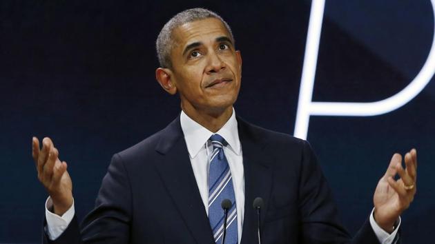 Former US President Barack Obama arrives on stage prior to delivering a speech in Paris. (AP File Photo) Former US President Barack Obama arrives on stage prior to delivering a speech in Paris. (AP File Photo)