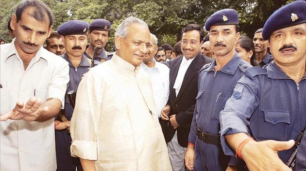 A special court hearing the Babri Masjid demolition case ordered framing of charges against 49 accused, including senior BJP leaders Lal Krishna Advani, Murli Manohar Joshi and Kalyan Singh (pictured above) in September 1997. (Ajay Aggarwal / HT Photo) 