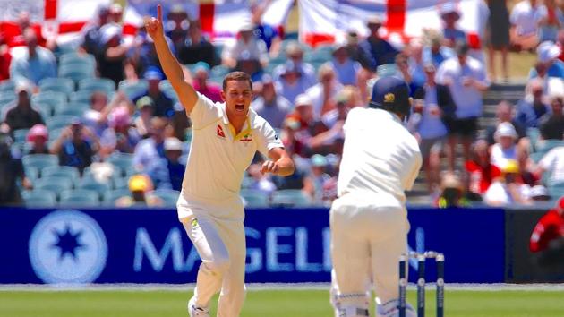 It didn’t take long for the hosts to strike, as Josh Hazlewood removed Woakes. (REUTERS)