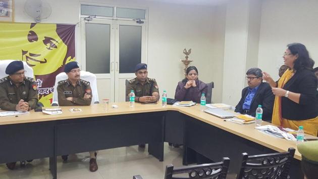 The programme was inaugurated by inspector general (Meerut) Ram Kumar and it was attended by SSP Love Kumar, SP (rural) Suniti and SP (crime) Preeti Bala, among other police officials.(HT Photo) The programme was inaugurated by inspector general (Meerut) Ram Kumar and it was attended by SSP Love Kumar, SP (rural) Suniti and SP (crime) Preeti Bala, among other police officials.(HT Photo)