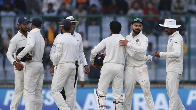 Both captains settled for draw after the minimum overs were bowled. (AP) Both captains settled for draw after the minimum overs were bowled. (AP)