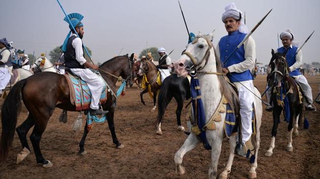 “Tent pegging is played a lot in Punjab, but it’s limited to only three to four families in KPK (Khyber Pakhtunkhawa), a couple of families in Balochistan and in Sindh also one family or so,” Bandial said. However, Khan remains hopeful that the tradition still has potential to grow with more events being organised and newer riders taking interest. (Aamir Qureshi / AFP) “Tent pegging is played a lot in Punjab, but it’s limited to only three to four families in KPK (Khyber Pakhtunkhawa), a couple of families in Balochistan and in Sindh also one family or so,” Bandial said. However, Khan remains hopeful that the tradition still has potential to grow with more events being organised and newer riders taking interest. (Aamir Qureshi / AFP)