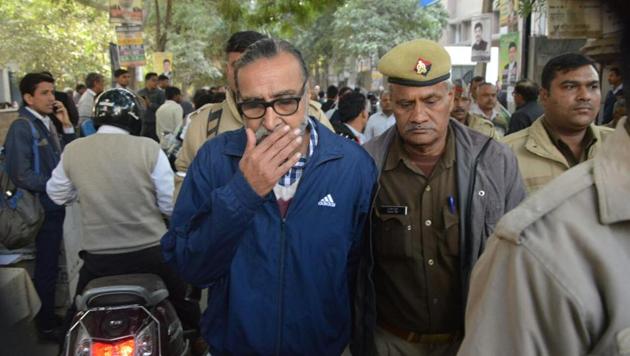 Moninder Singh Pandher outside the CBI court in Ghaziabad on Friday. (HT photo) Moninder Singh Pandher outside the CBI court in Ghaziabad on Friday. (HT photo)